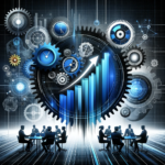 DALL·E 2023-12-11 20.31.21 - An image symbolizing productivity for businesses, size 450x450 pixels, with a color theme of blue and black, complemen